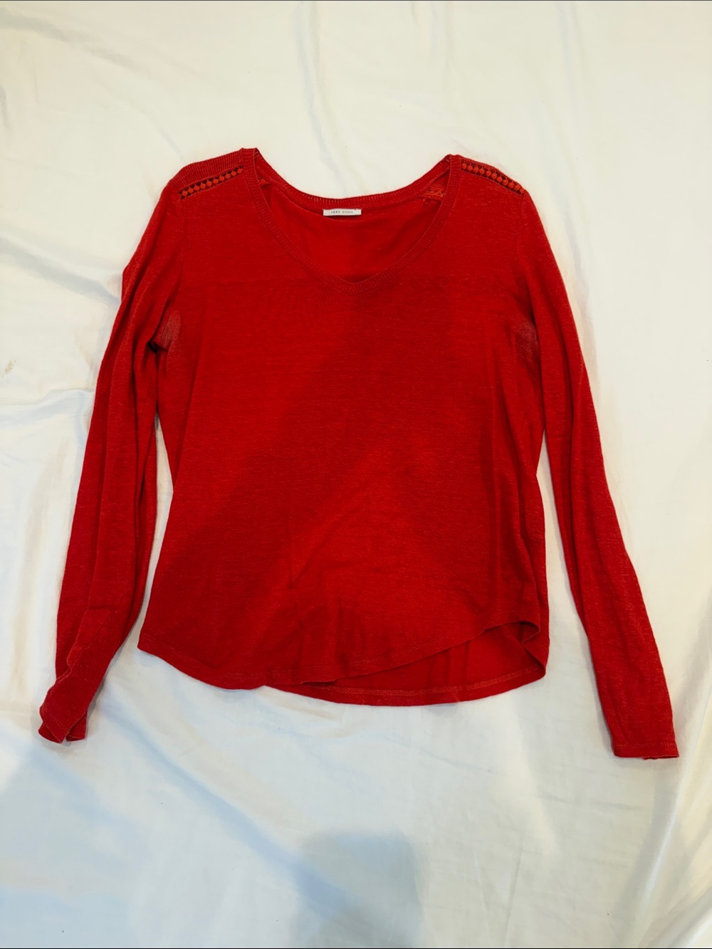 Ikks Bright Red Long Sleeve Knit Top